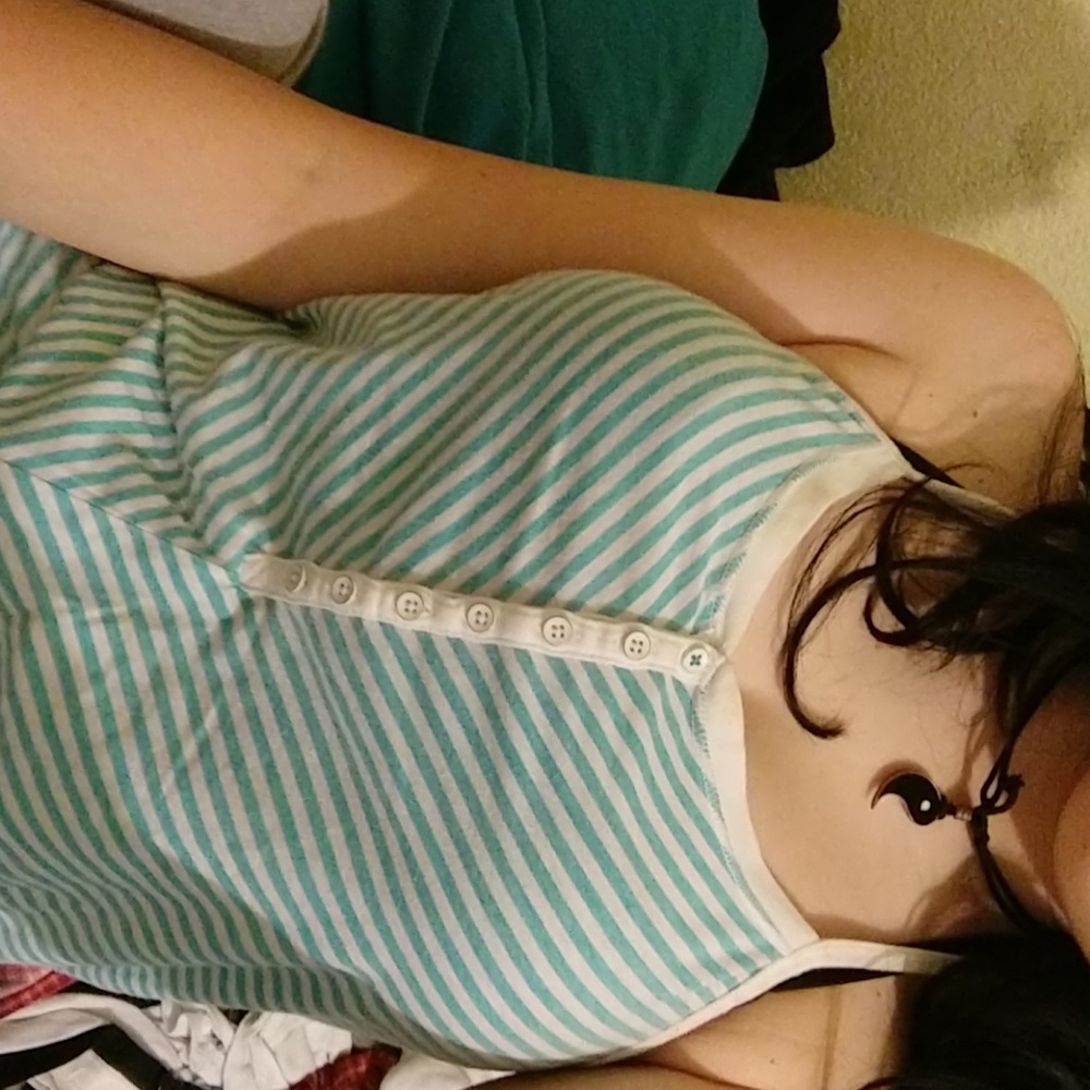 Blue and white tank top